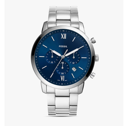 Fossil Men's Neutra Chrono Quartz Stainless Steel Casual Watch Silver Blue