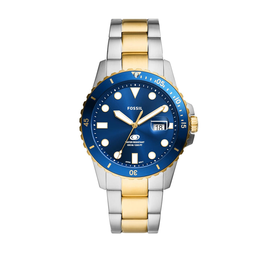 Fossil Men Stainless Steel Analog Blue Dial Watch Band Color-Multicolor