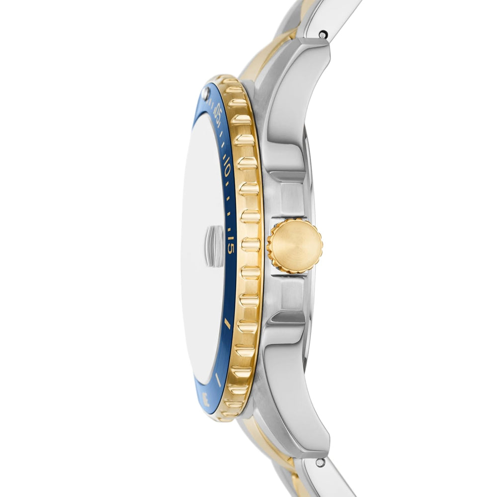 Fossil Men Stainless Steel Analog Blue Dial Watch Band Color-Multicolor