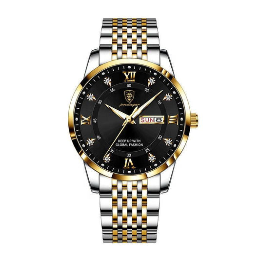 Luxury Watch for Men Stainless Steel Date Week Sport Wrist Watch