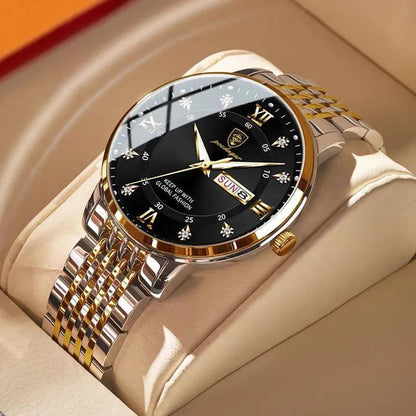 Luxury Watch for Men Stainless Steel Date Week Sport Wrist Watch