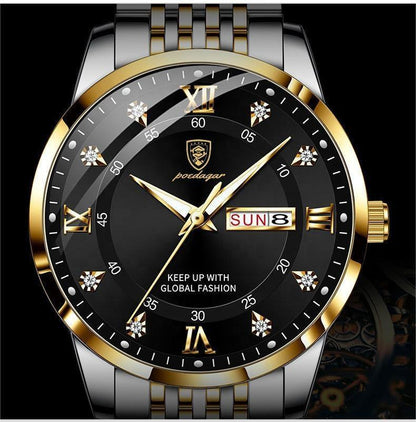 Luxury Watch for Men Stainless Steel Date Week Sport Wrist Watch