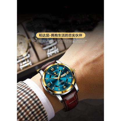 Fashion  Leather Sports Watch Elegant Week Waterproof Luminous Case Fashion Business
