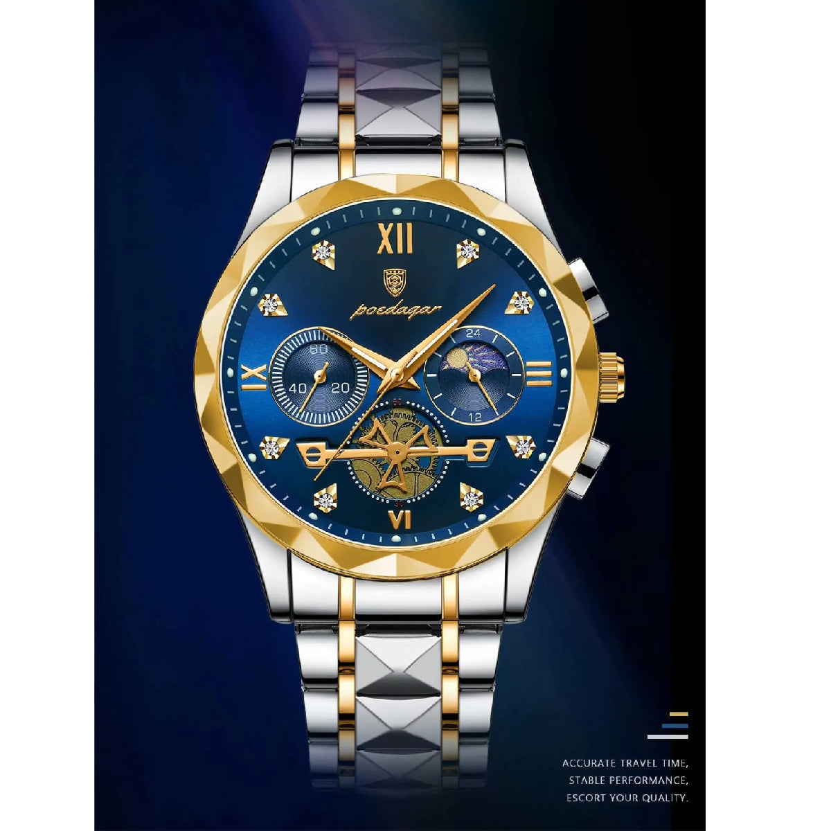 Original Chronograph Waterproof Luminous Quartz Stainless Steel Watches